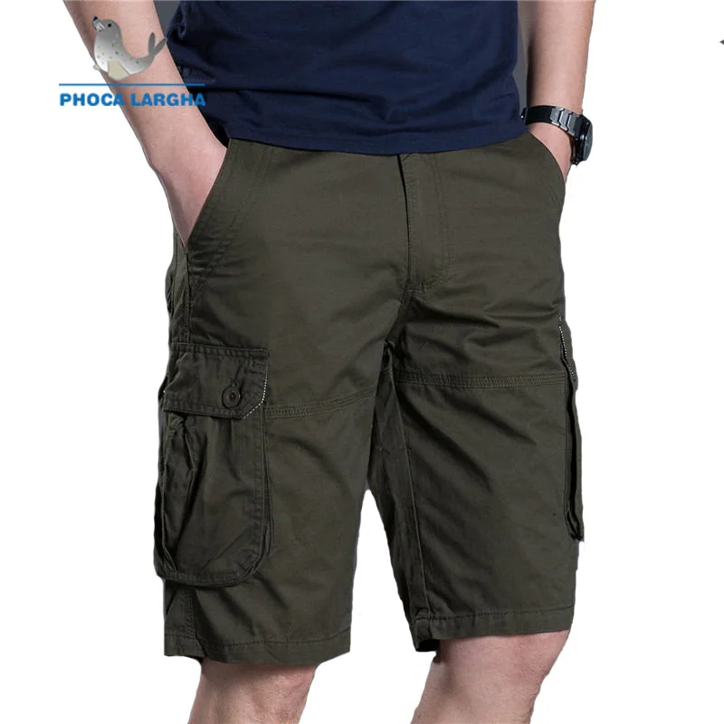 

New Cargo Shorts Men Summer Casual Multi-pocket Shorts Masculino Men Overall Military Solid Color Short Trousers Plus Size 38