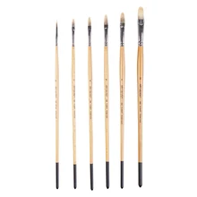 Высокое качество одна штука 1960FB Акварельная и акриловая Профессиональная щетка для волос ласки с деревянной ручкой