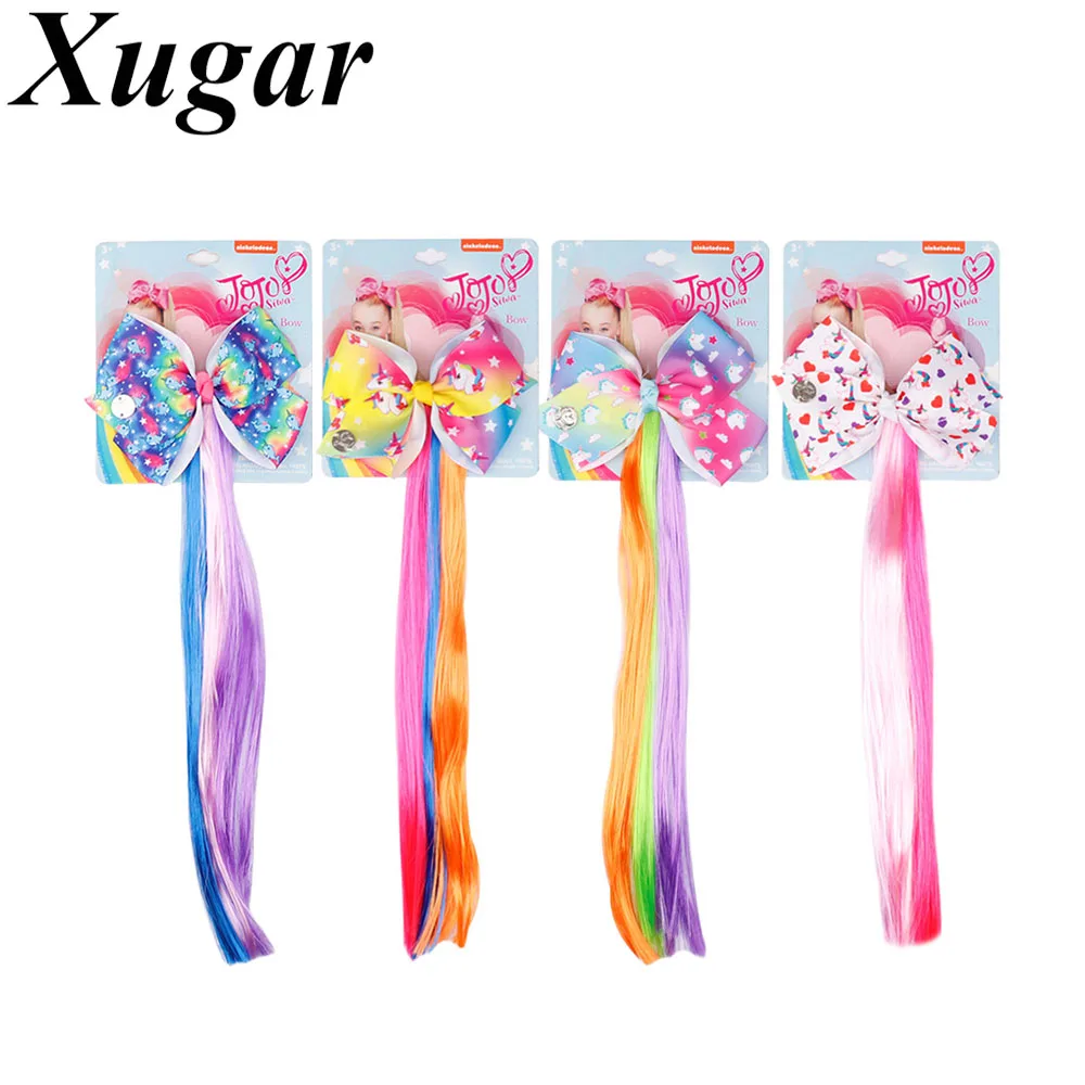 4.5 بوصة الكرتون مطبوعة الشعر القوس مع ذيل حصان حامل للفتيات التشجيع Hairbows ديزي 12 بوصة حامل إكسسوارات الشعر