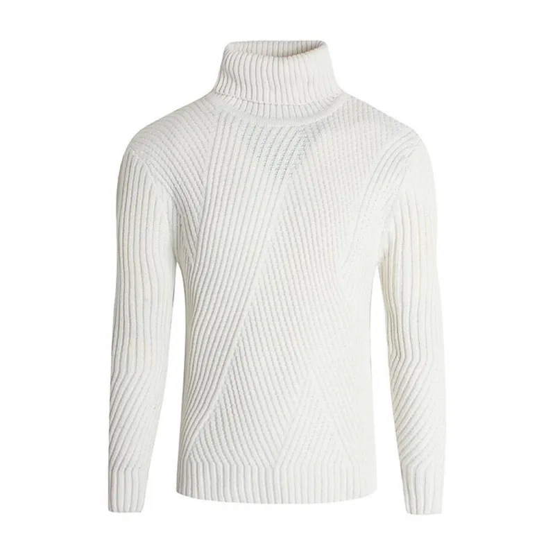 Autumn Winter Casual Turtleneck Sweater Mens Knitted