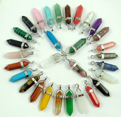 

Natural stone mixed Turquoises lapis tiger eye Quartz crystal charms pendant for diy Jewelry making pendant necklaces10PCS A88
