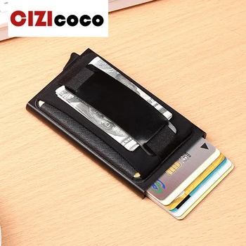 

2019 New Men Rfid Wallet Credit Card Holder Sticker Business Card Pocket coin Cash Card Holder Metal Cardholder Protection