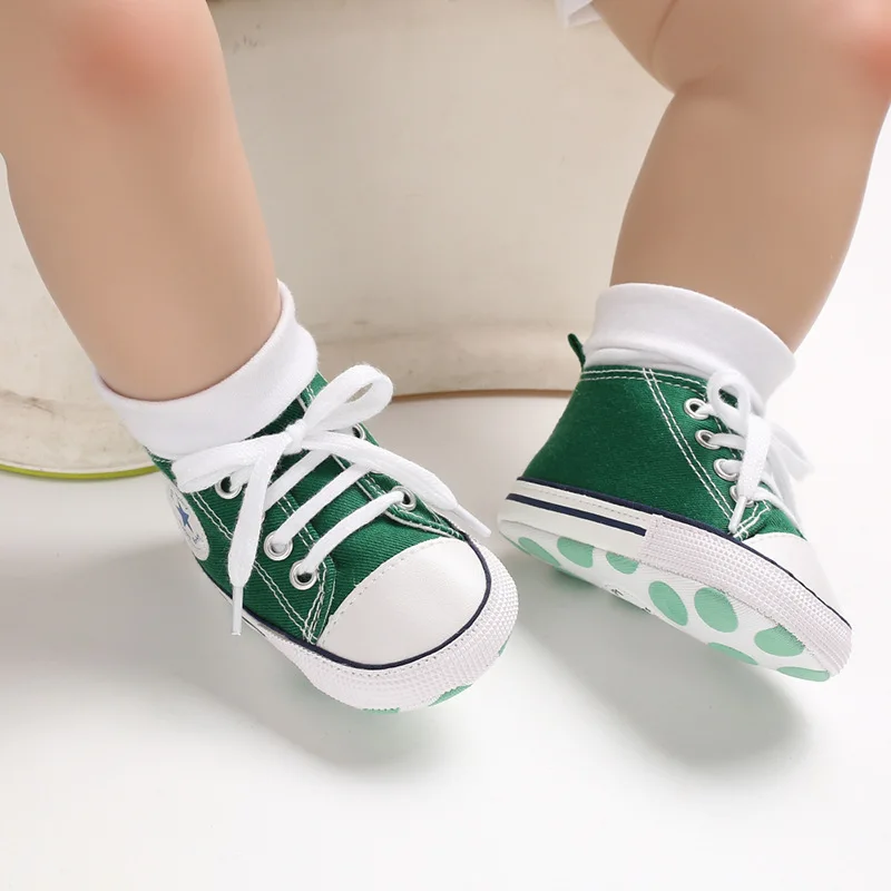 Branded Newborn Sneakers Baby girls Boys Lace-up Canvas Shoes Active All Star Zapatos Bebe Toddler Shoes Infantil Sapatos - Цвет: AS PICTURE