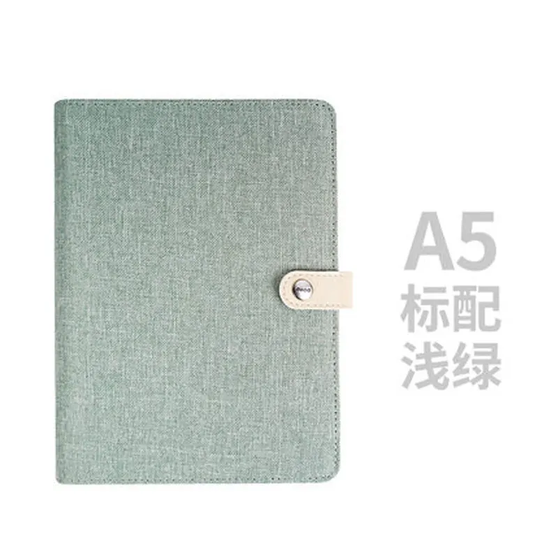 Yiwi A5 A6 Color Cloth Material Cover Notebook Snap Planner Journal Organizer Binder Stationery - Цвет: a5 Light Green