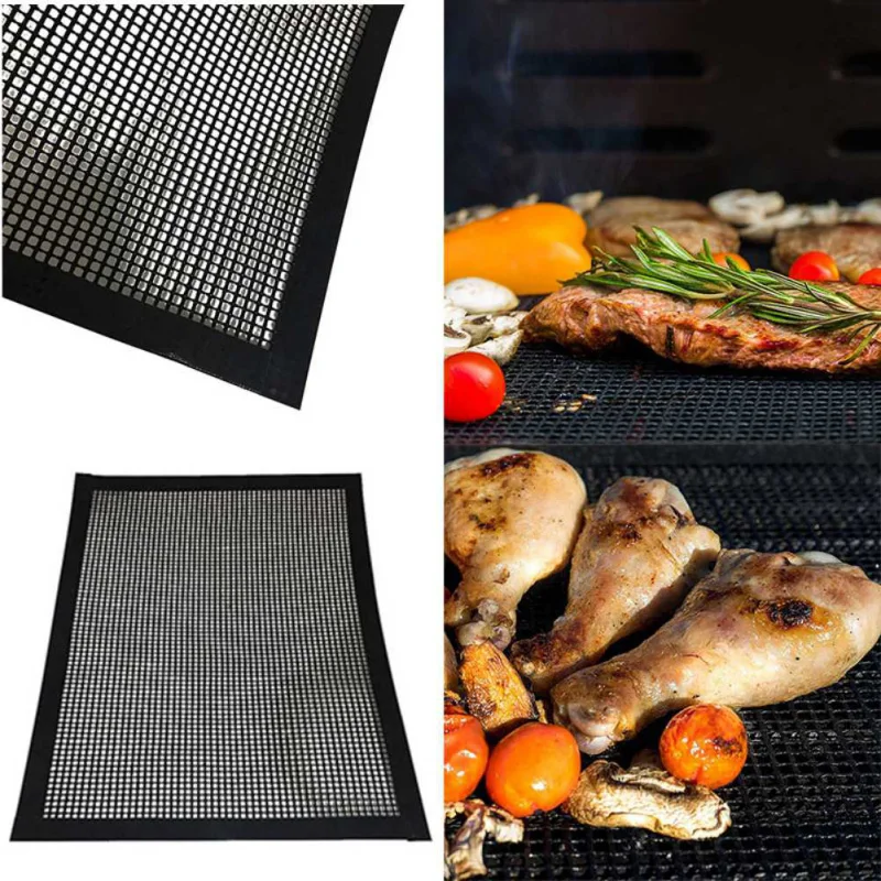40*30CM Non Stick Heat Resistance BBQ Grill Mesh Mats Use on Gas