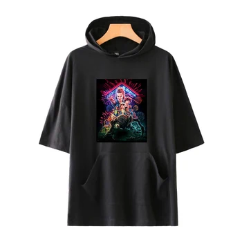 

stranger things hoodie Men Summer Hot short-sleeved Hooded Sweatshirt 2019 New Kpop Fashion Trend Harajuku Streetwear
