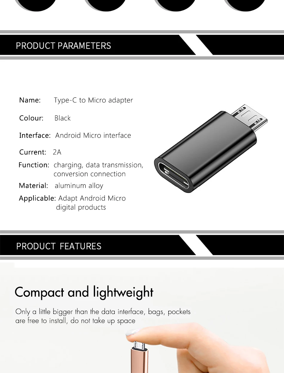 !ACCEZZ Micro USB Male To Type-C Female Adapter For Samsung Galaxy S6 S7 Huawei Xiaomi Redmi 4X Note 5 OTG USB Android Converter (3)