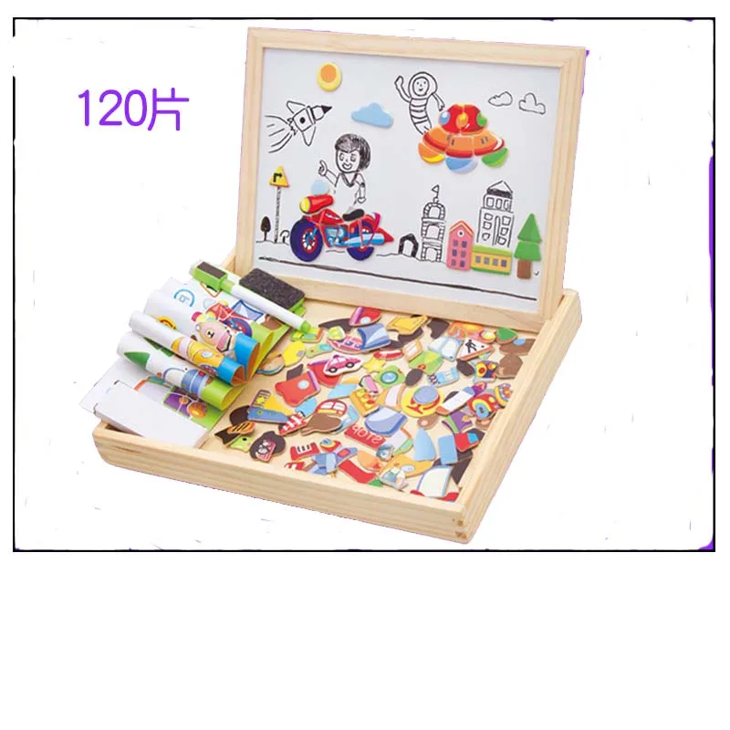 Детские развивающие деревянные WordPad доска головоломка игрушка развивающие, Обучающие Детские обучающие игрушки Животные головоломки 4 - Цвет: 120 Transportation