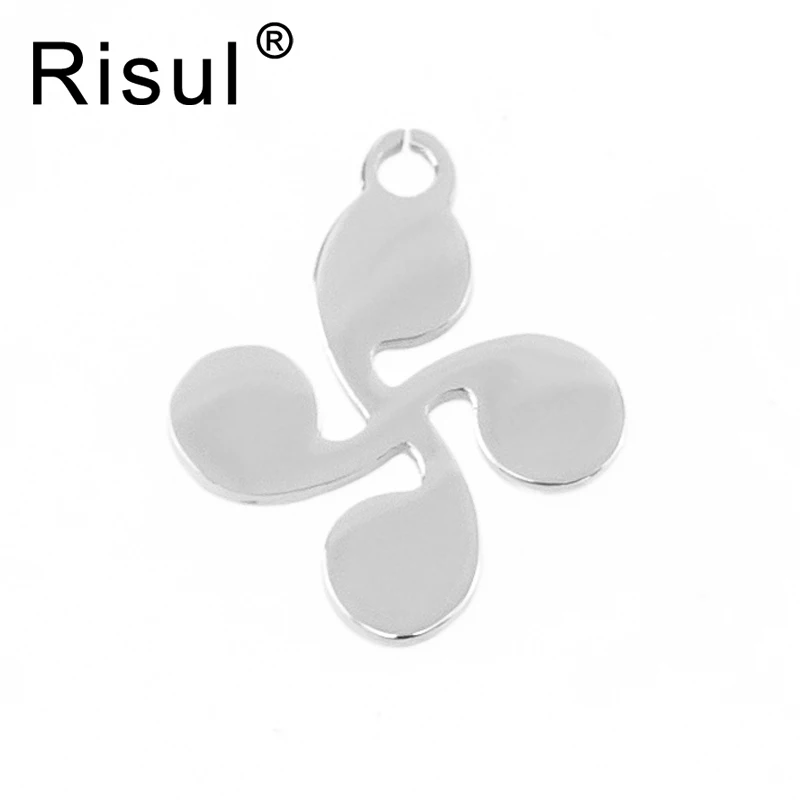 

Risul Крошечные Подвески lauбаланру четыре головы Подвеска Крест баски полированная нержавеющая сталь ожерелье браслет Подвеска 100 шт.