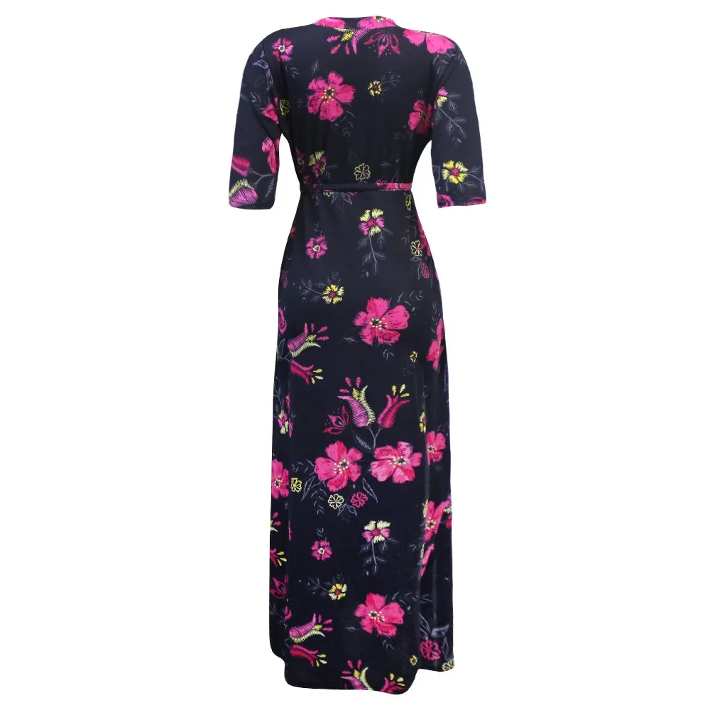 Цветочное платье в богемном стиле с цветочным рисунком с коротким рукавом женские летние миди платья Свободные Повседневные Вечерние платья халат 5XL размера плюс
