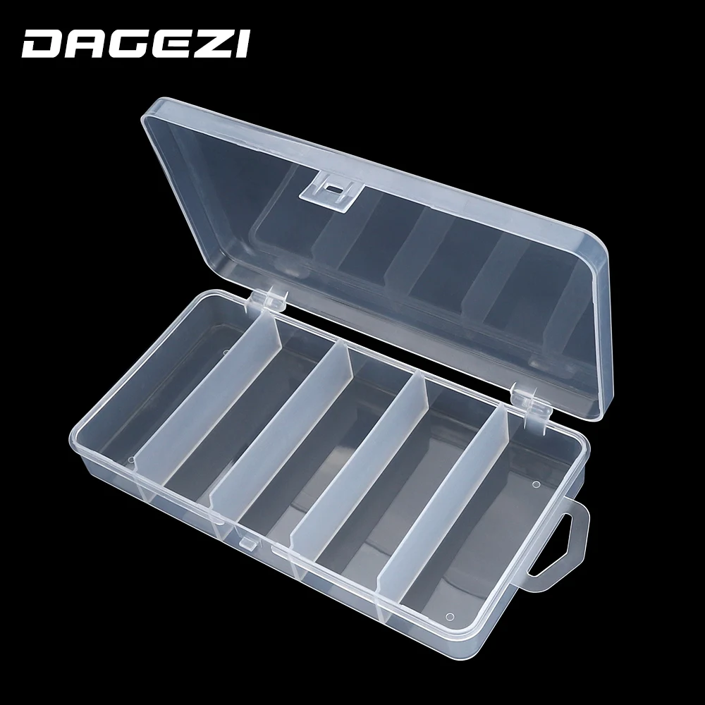 

DAGEZI Fishing Box PVC Lure Box Bait Storage Case 5 Compartment Fishing Tackle Tool Sorting Box for Carp Fishing Pesca