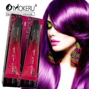 Mokeru 1pc Long Lasting Professional Using Hair Colour Cream Purple Hair Color Dye Cream Natural Hair Dye Permanent For Women