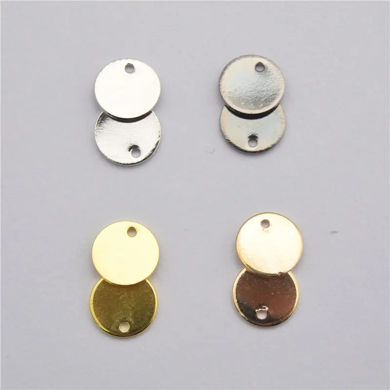 

100pcs Copper Metal Stamping Tags Charms Pendants Round Tag Charms for Necklace Bracelet Making
