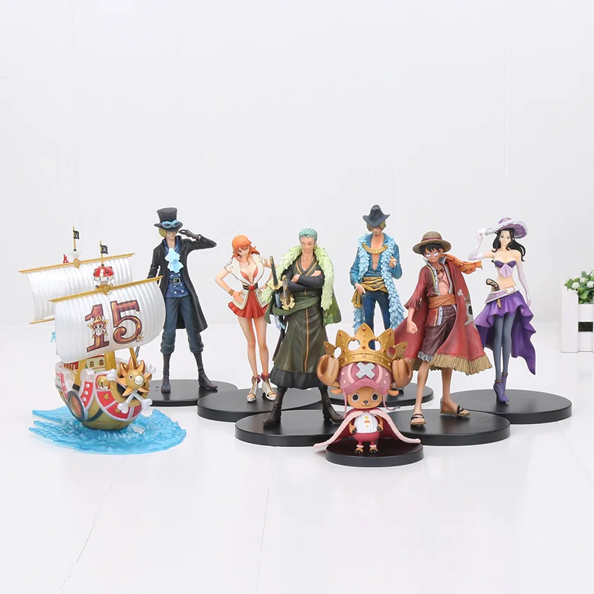 

11cm - 18cm One Piece DXF Sabo Luffy Sanji Nami Zoro Grandline Lady 15th Anniversary PVC Action Figure Toy
