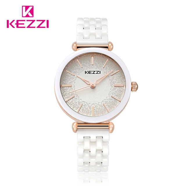 Kezzi Top Brand Woman watches Fashion Ladies Crystal Clock White Ceramics Gold L Kezzi Top Brand Woman watches Fashion Ladies Crystal Clock White Ceramics Gold L