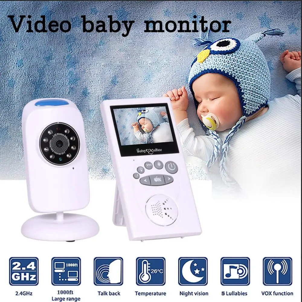 

Baby Camera baba eletronica monitor bebe 2.4 inch TFT LCD IR Night Light Vision Temperature Monitor Lullabies VOX Mode