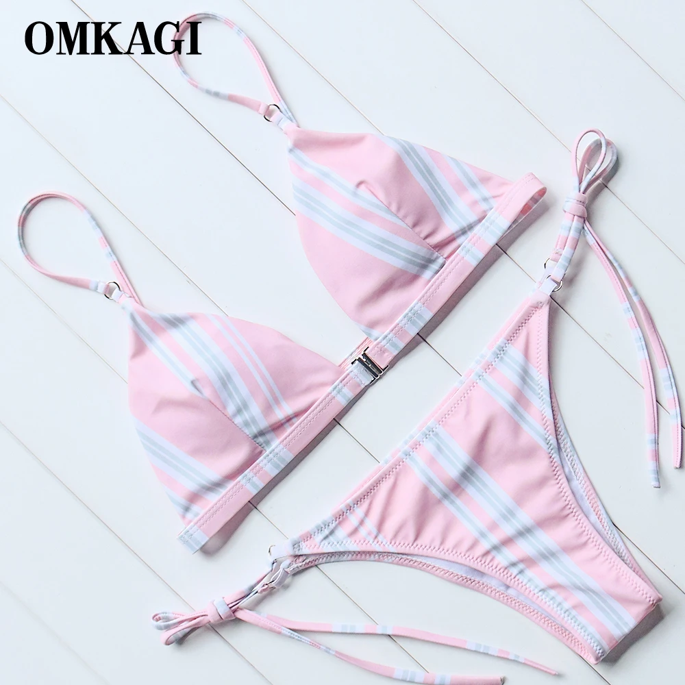 OMKAGI Brand Swimsuit Swimwear Women Sexy Push Up Bikinis Set Bandage Female Swimming Suit Beachwear Bathing Suit Bikini 2018