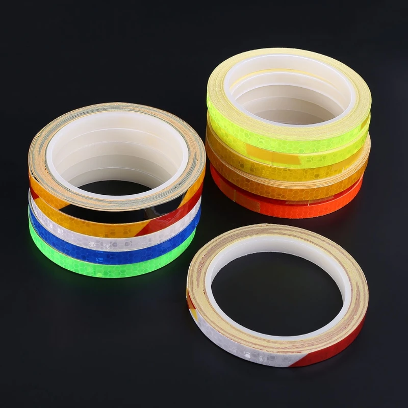 Car-Styling Reflective Stickers 8mx1cm Self-adhesive Luminous DIY Tape Rim Decal Tape Glow In Dark Fluorescent Reflector Safety