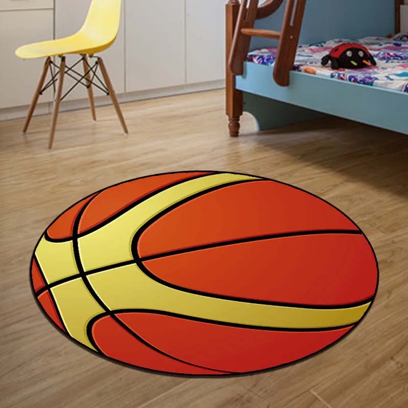 

New Arrival Basketball Round Carpet Diameter 60/80/100/120/160CM Polyester Bath Mat Living Room Rugs Children Boy Bedroom Carpet