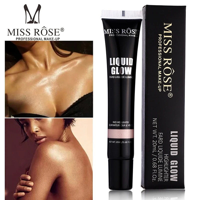 

MISS ROSE Iluminador Highlighter Shading Makeup Party Liquid Highlighter Face Shimmer Body Glow Highlighter Liquid Foundation