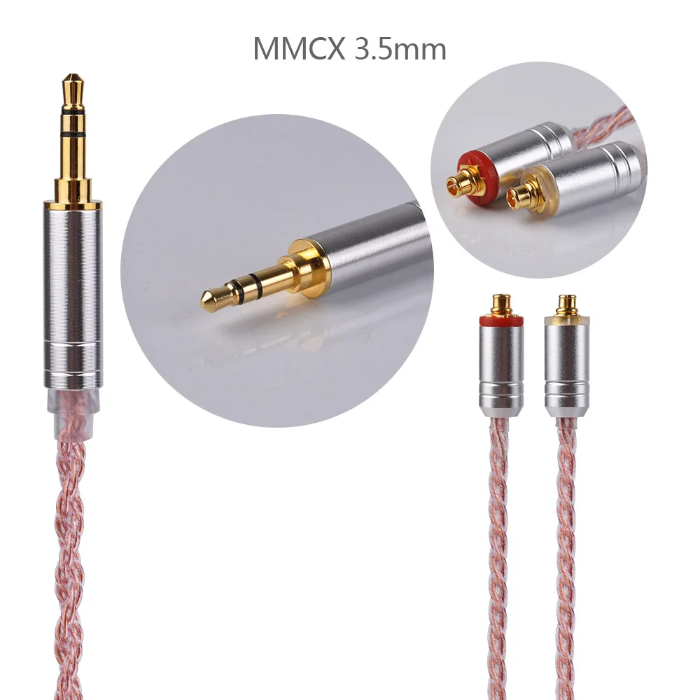 Yinyoo 6 ядро розовый Медь кабель 2 5/3 5/4 4 мм балансный с MMCX/2pin разъем для ZS10 ZST ZSR ZSn PRO HQ6
