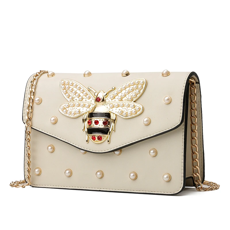 

Bag for WoMen 2019 Luxury Rhinestones Bee Purses Handbag Small Chain Crossbody Bag Ladies Evening Party Bag flap bag summer