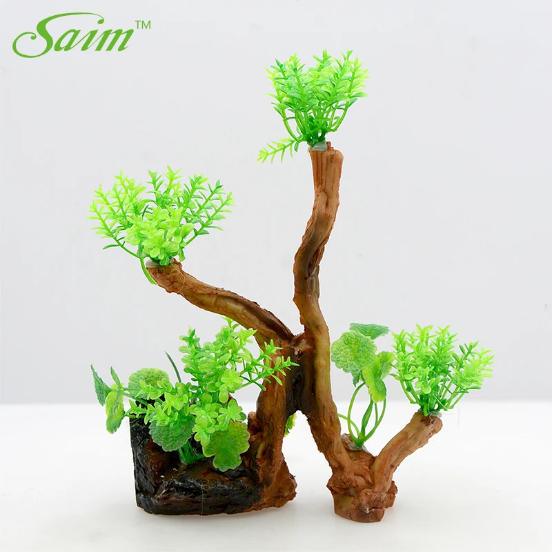 Saim Aquarium Wood Ornament Artifical Plants Aquarium Fish Tank