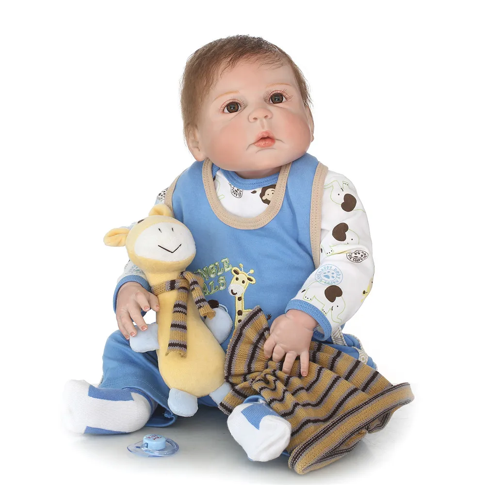 Bebe Reborn boy cameron детские куклы 57 см силиконовые реборн всего тела игрушки подарок на