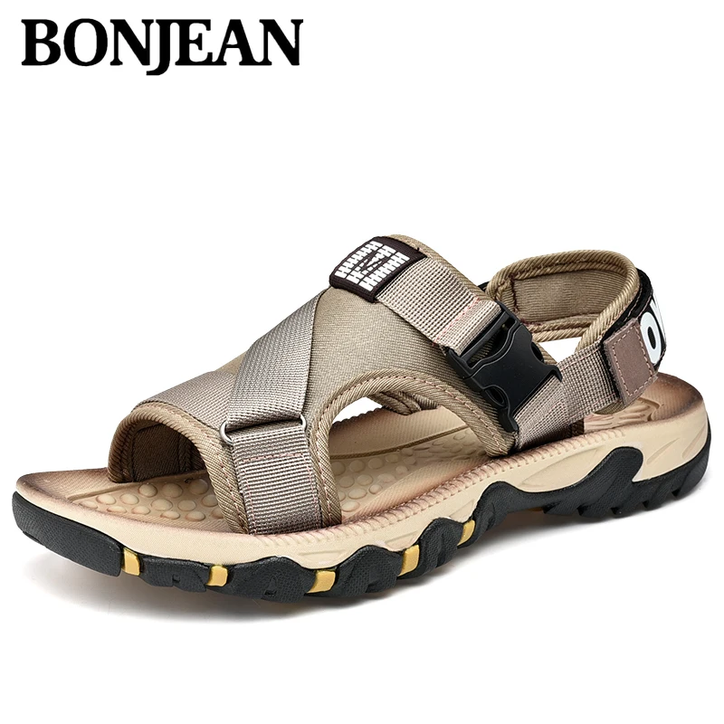 Bonjean/Новые Летние сандалии; легкие сандалии для улицы; Мужская обувь в гладиаторском стиле; пляжная повседневная обувь для ленивых; большие размеры