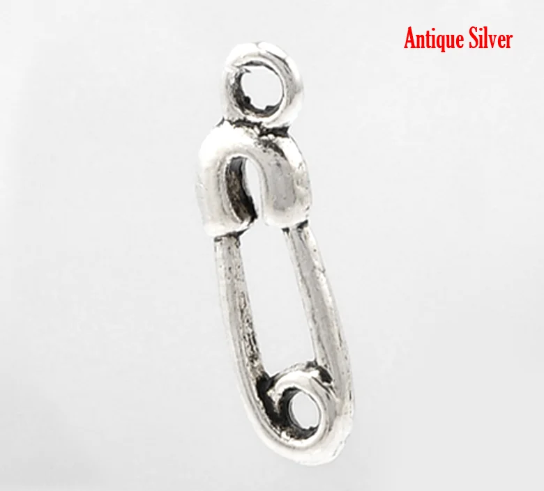 

Doreen Box Lovely 100PCs Antique Silver Safety Pin Charm Pendants 19x6mm(6/8"x2/8") (B21837)