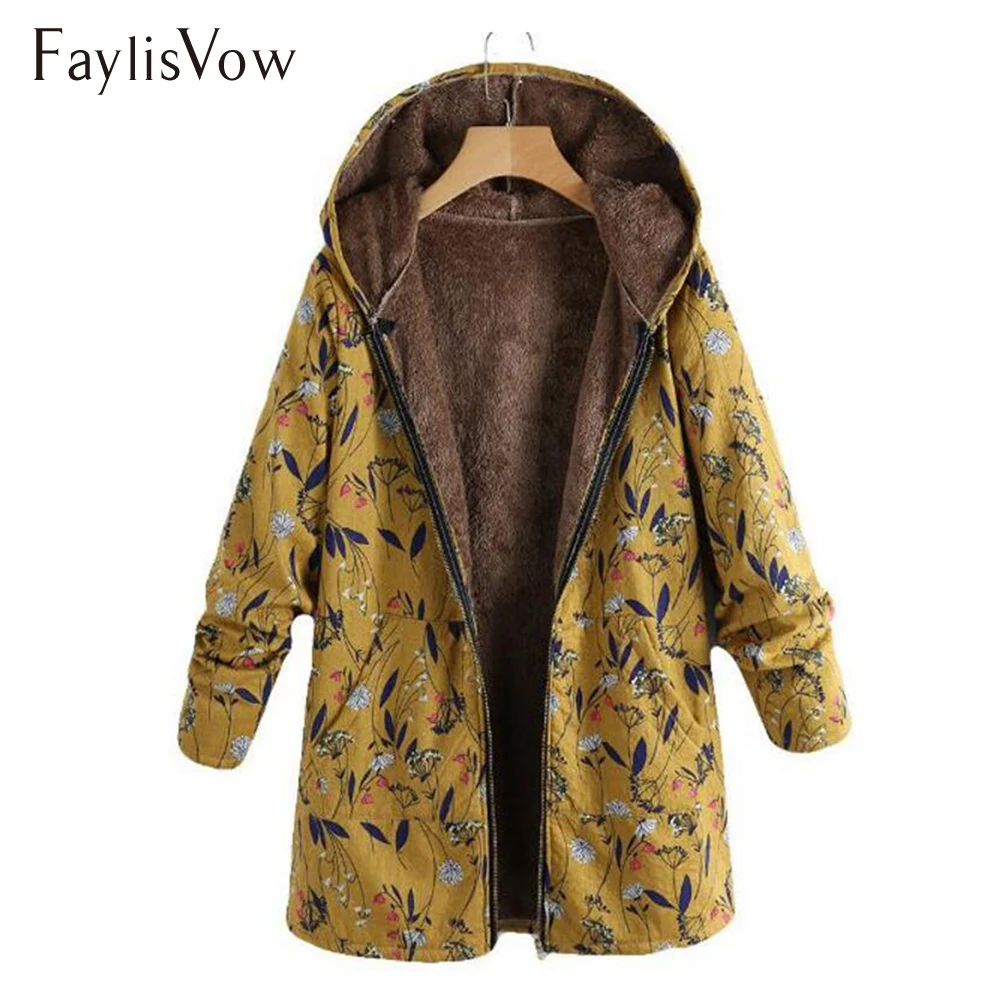 5XL Big Size Floral Printed Jacket Women Vintage Plush Hooded Zipper Long Sleeve Coat Winter Autumn Womens Jackets And Coats 5XL Big Size Floral Printed Jacket Women Vintage Plush Hooded Zipper Long Sleeve Coat Winter Autumn Womens Jackets And Coats
