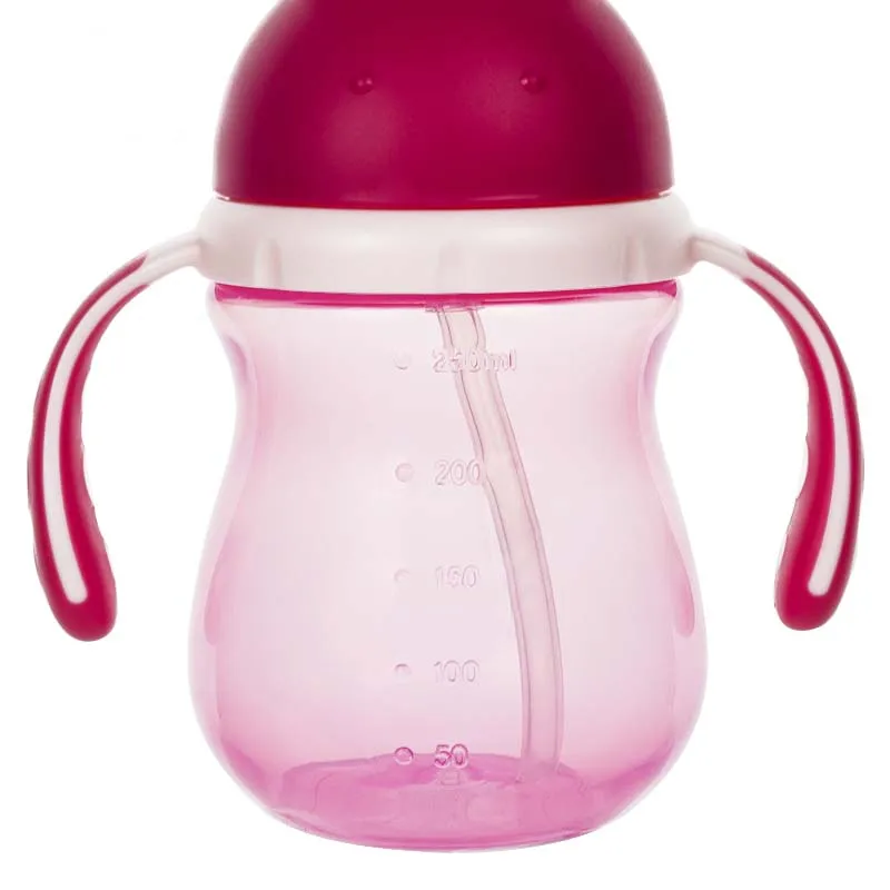 Прочная детская чашка с трубочкой, модная бутылка для питья, чашки с ручками, милый дизайн лягушки, 250 мл