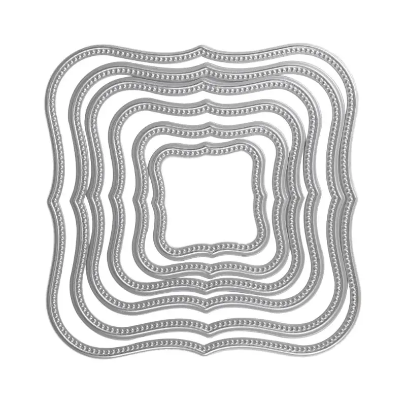 

6Pcs Cutting Dies Wavy Square Frames Metal cutting dies For DIY Scrapbooking Paper Dies Decorative Embossing Craft Stencils