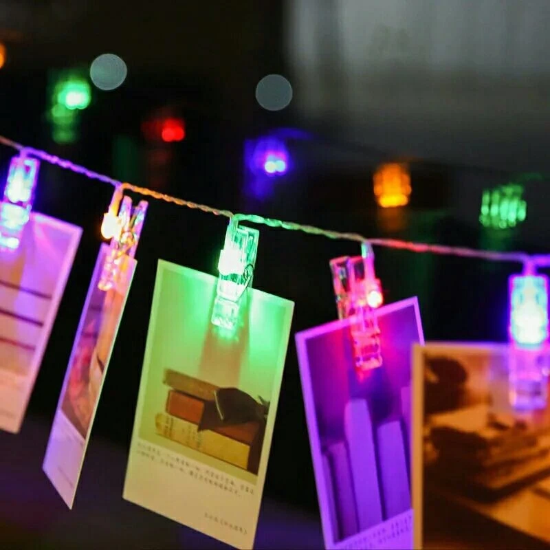 Фоторамка для фото клип свадебное украшение для стен Выпускной вечерние карты фото клип свет шнура 1,2 м 5 цветов светодиодный Сказочный светильник