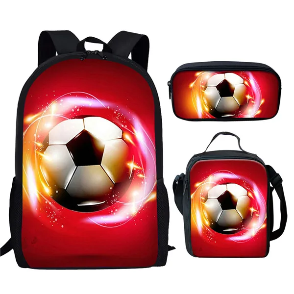 FORUDESIGNS Fire Foot Ball Футбол Баскетбол принты 3 комплекта Школьные сумки Дети мужчины рюкзак школьный рюкзак для детей для подростков студентов мальчиков - Цвет: HME1130CGK