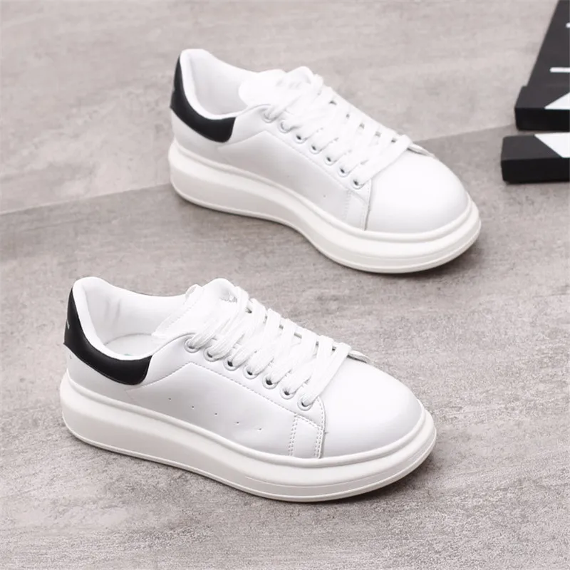 

high quality Women Platform Sneakers White Shoes Female Tenis Feminino Casual Shoes Woman Vulcanized Shoes Lace Chunky Trainers