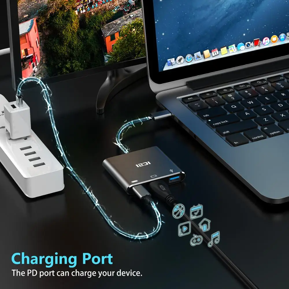 ICZI type C к HDMI концентратор адаптер USB 4K 3 0 зарядка PD порт конвертер для Macbook Pro Air 2018