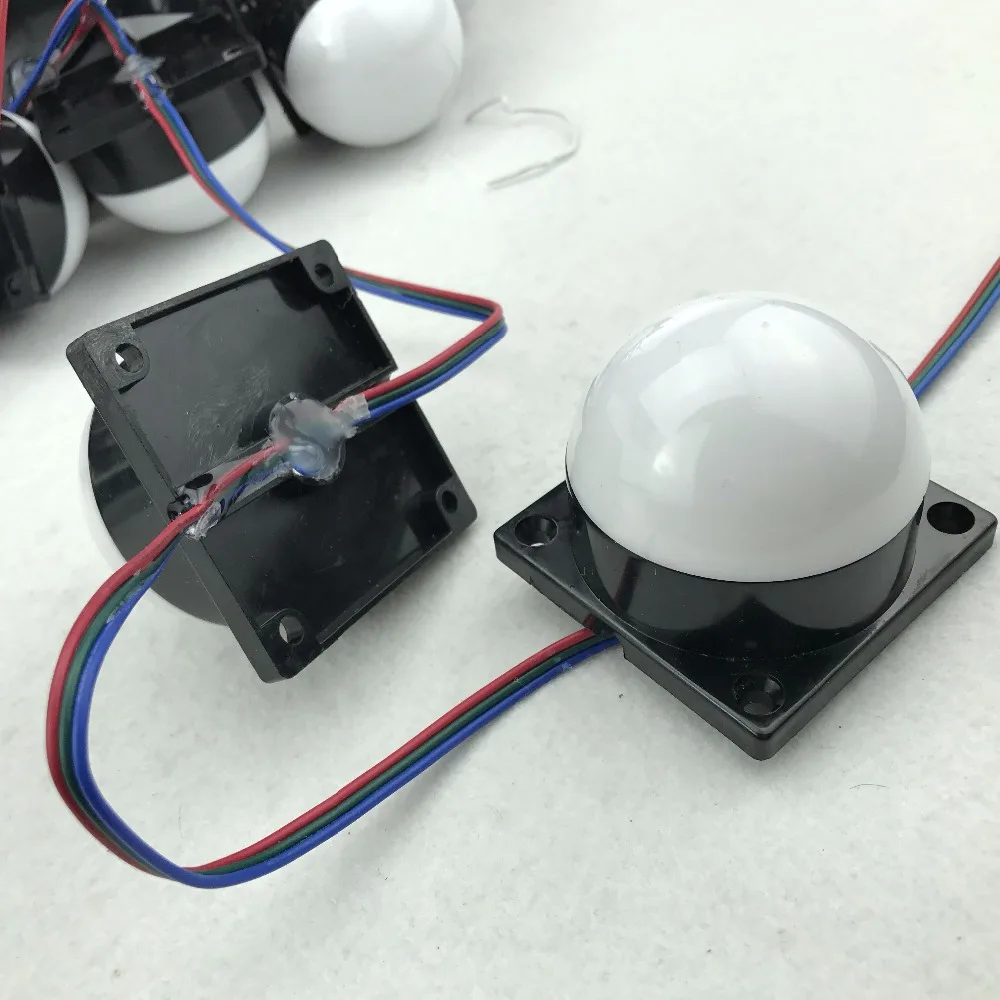 Светодиодный пиксельный модульный; 60 мм Диаметр крышки; DC12V; WS2811 IC; IP68; адресуемых; 1,44 Вт(6 светодиодный s); RGB Полноцветный; молочное покрытие