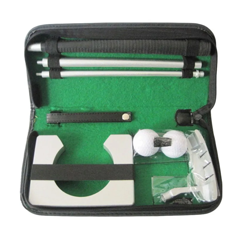 

Golf Putting Practice Kit indoor golf ball holder putting practicee Kit Ball Putter Training Set Golf Tranning Aids+ Carry Case