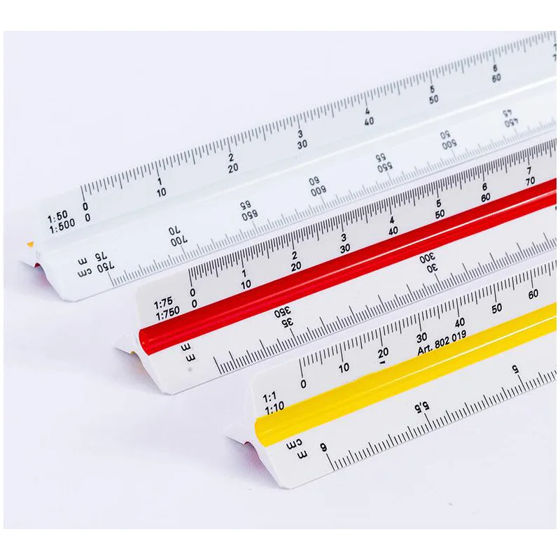 

Triangular scale plastic triangle ruler ruler engineering design ruler multi-function drawing mapping measurement tool