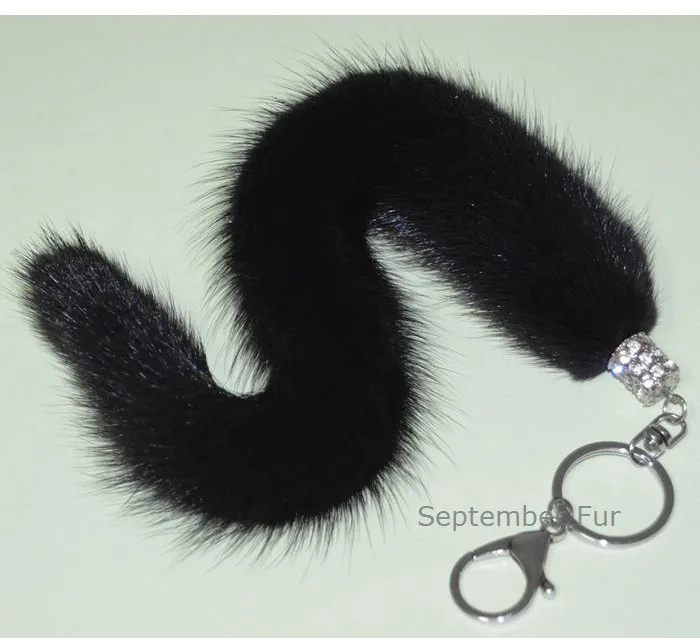 mink fur tail keychain key rings (4)