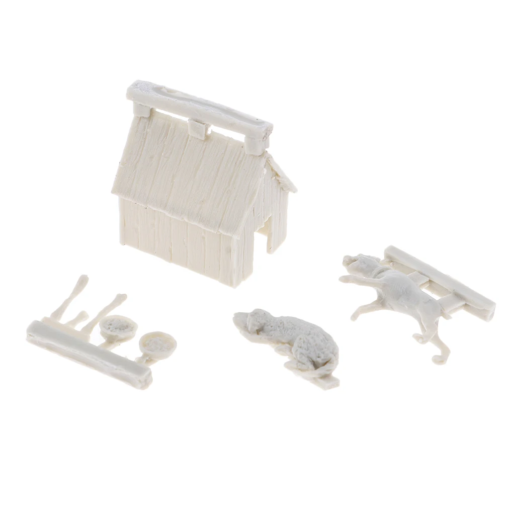 1/35 Dog & Kennel Model Body Building Kit DIY Animal Figurine Sculpture Gift
