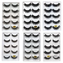 5 пар накладных ресниц натуральные 3d норковые ресницы ручной работы норковые ресницы Декоративные накладные ресницы для maquiagem cilios makeups искусственные накладки
