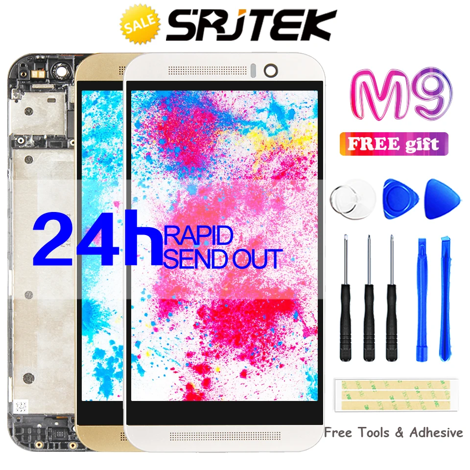 Srjtek экран для htc One M9 ЖК дисплей сенсорный дигитайзер Датчик Стекло с рамкой в