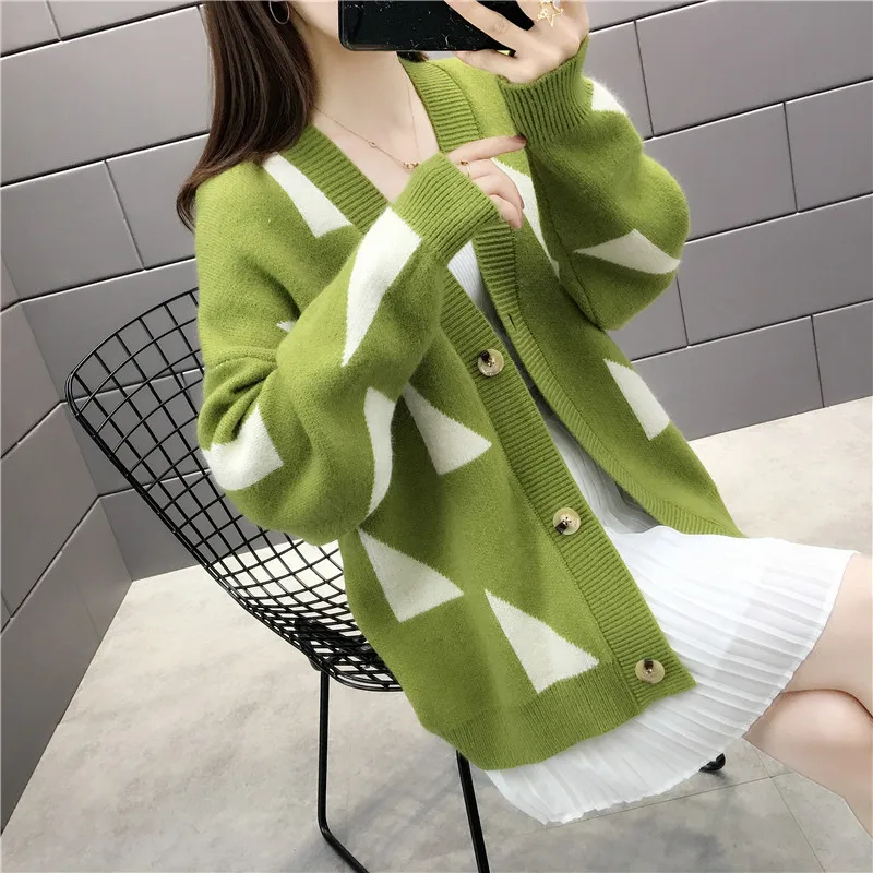 

2019 Autumn Winter Cardigan Women Long Sleeve Loose Button Sweater Oversized High Quality Coat Jacket jumper cardigan mujer