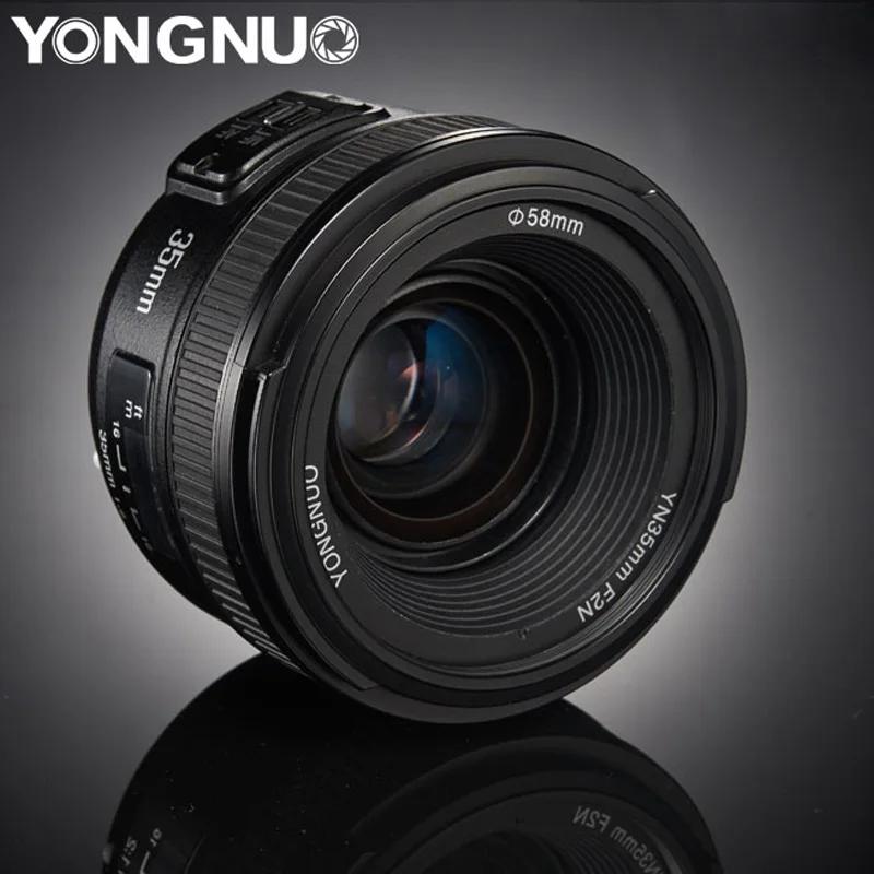 Объектив YONGNUO YN 35 мм F2N AF MF F2.0 широкоугольный объектив с фиксированным фокусом для