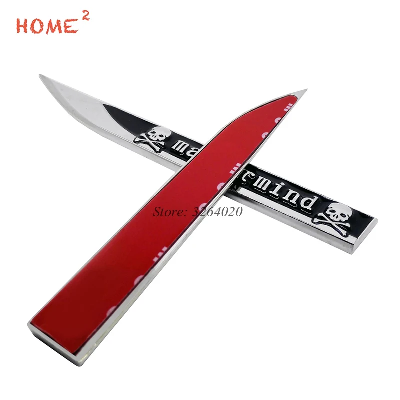Car Side Fender Stickers for Mastermind Skull Logo Metal Blade Badge Emblem Decals for Land Rover Ferrari Renault Opel LADA BMW Car Side Fender Stickers for Mastermind Skull Logo Metal Blade Badge Emblem Decals for Land Rover Ferrari Renault Opel LADA BMW