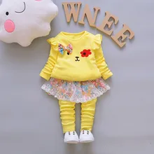 BibiCola/Комплекты одежды для маленьких девочек, милые Мультяшные наборы одежды для малышей, комплект принцессы костюм Одежда для девочек