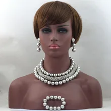 2016 Hot New Trendy Christmas Gift Women Nigerian Wedding African Beads Jewelry Set Crystal Beads Necklace Free Shipping ABL513