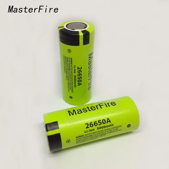

MasterFire 2pcs/lot 100% Genuine New Battery For Panasonic 26650A 3.7V 5000mAh High Capacity 26650 Li-ion Rechargeable Batteries